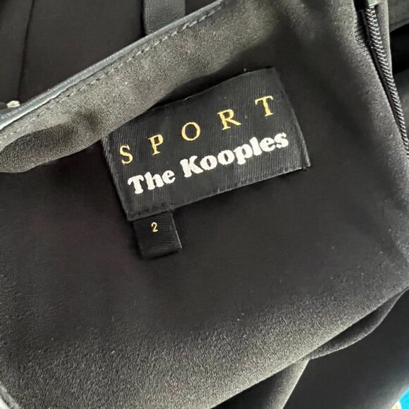 The Kooples Sport Crepe Fake Leather & Studs Black Shift Dress Size 2 /05 - Picture 4 of 4